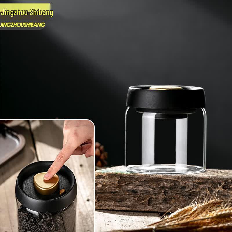 Glass Vacuum Sealed Tea Storage Jar