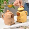 Capybara Cartoon Ceramic Mug - Cute and Silly Water Cup for Girls and Kids