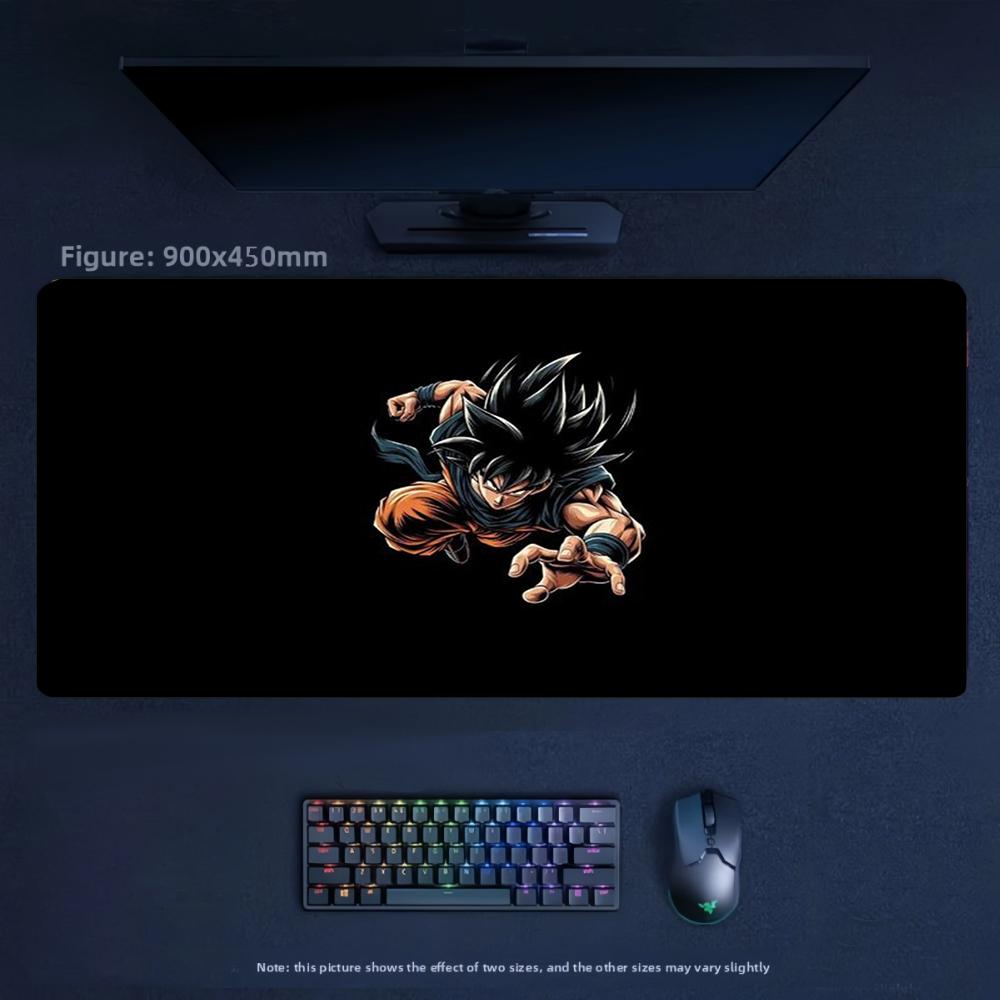 Dragon Ball Son Goku Mauspad PU-Leder Anime-Merchandise Japanischer Anime Große Größe Schreibtischunterlage Genähte Kante