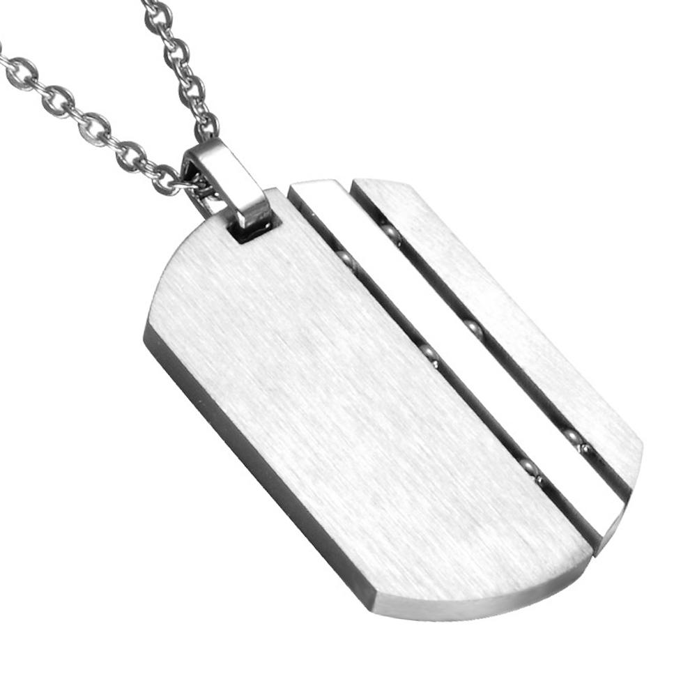 Stainless Steel Mens Military Army Style Dog Tags Chain Mens Pendant Necklace Jewelry Accessories