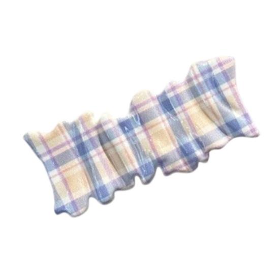 4Pcs Girl Hairpin Macaron Color Plaid Pattern Wavy Design Hair Clip Strong Clamping Force Hair Clip Hair Accessories