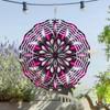 Elegant 2D Metal Wind Spinner - Vibrant Pink & Black Floral Design, Ideal for Garden & Outdoor Decor, Battery-Free Operation, Perfect Giftor