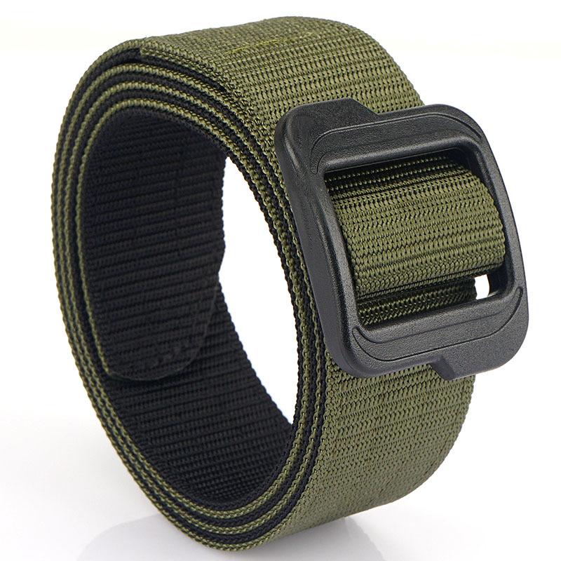 Cinturón de viaje nuevo para hombre con hebilla automática, cinturón de nailon grueso de doble capa versátil para actividades al aire libre