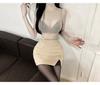 Korean Dongdaemun High Waist Sexy Slim-Fit Short Skirt with Lining and Small Slit