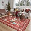 Christmas Bohemian Red Carpet Living Room Sofa Non-Slip Wear-Resistant Mat Bedroom Soiled Floor Mat Home Decoration