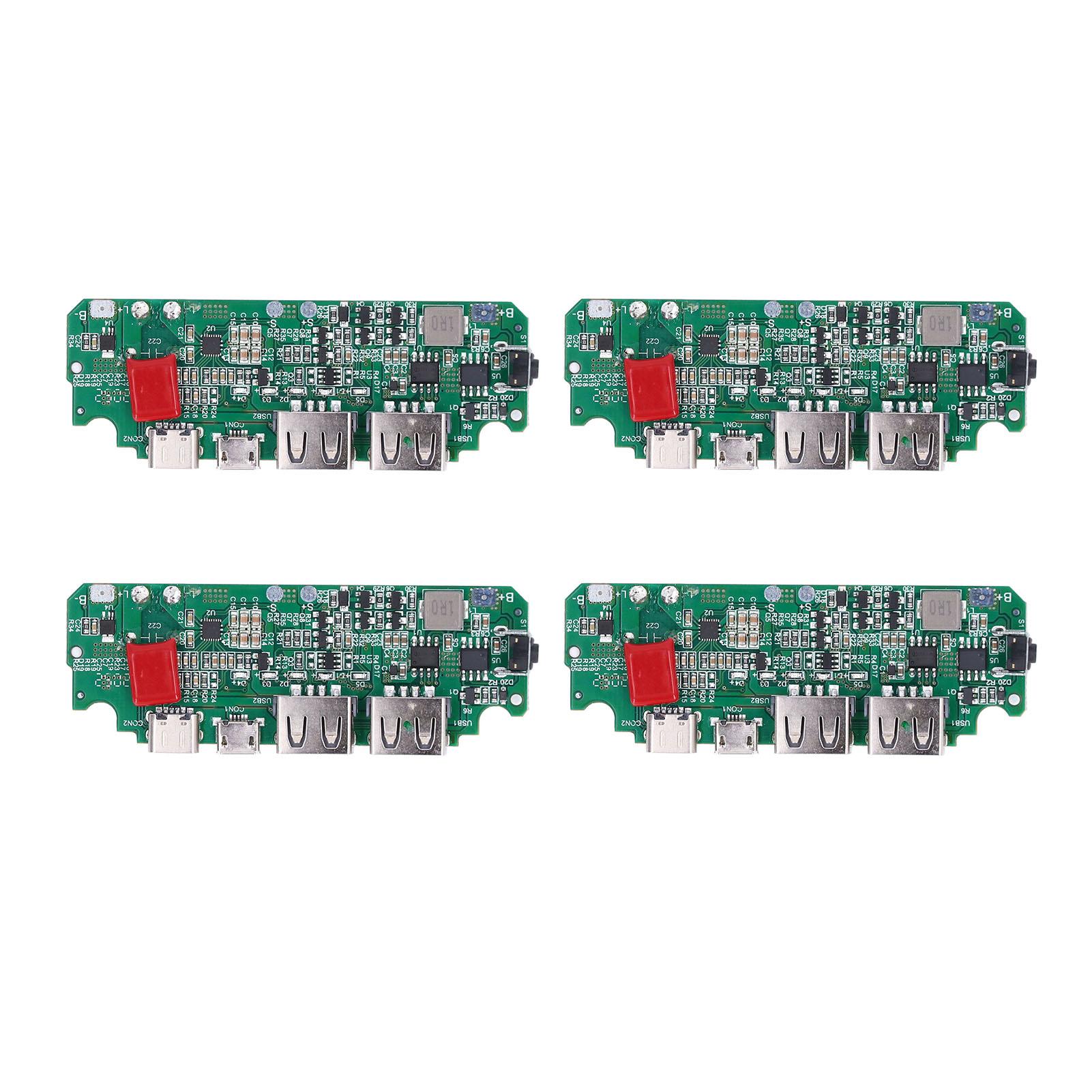 

4Pcs Charging Board Power Bank Solar Battery Charger Module Dual USB with 3W Light