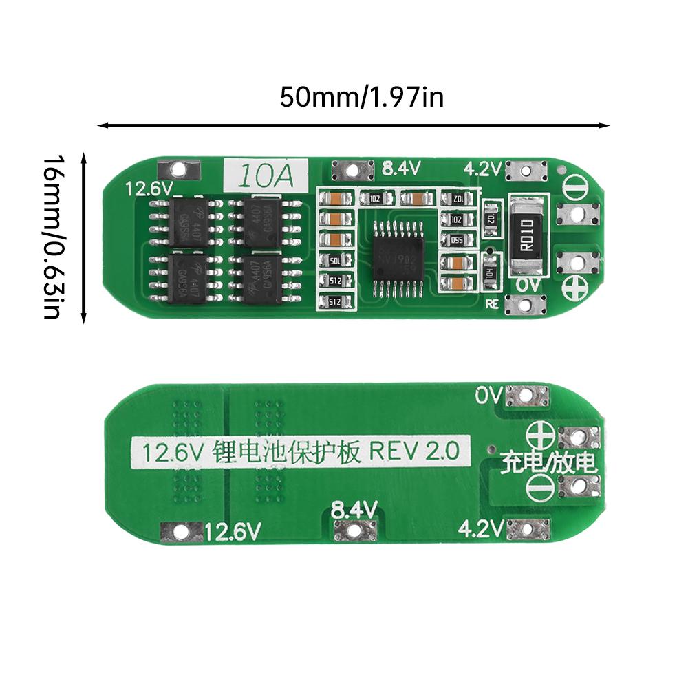3S 10A 12.6V 18650 Li-ion Battery Protection Board Charging and Discharging Protection Board Same Port Without Equalization