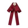 Bow Tie Brooch with Ribbon for Women, Necktie Pin Blouse and Shirt, Uniform Accessory