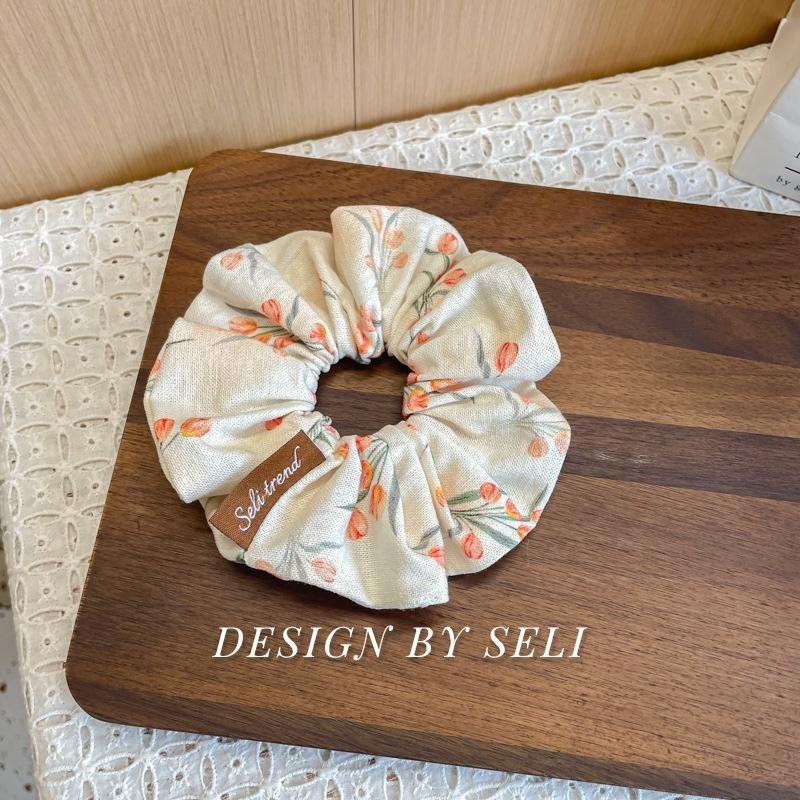 Scrunchie Multi Styles Floral Plaid Soft Fabric Minimalist Versatile Women Hair Tie Hair Accessories