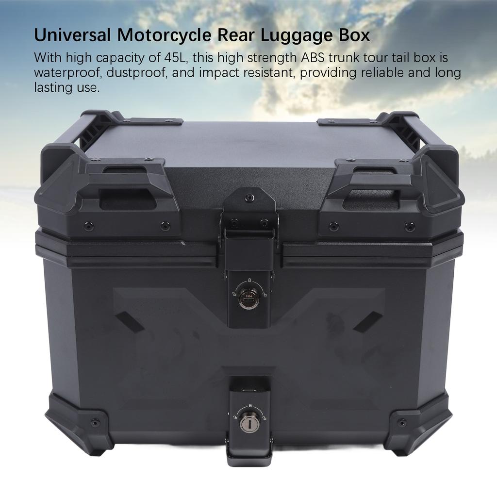 Trunk  Tail Box Motorcycle Tail Luggage Storage Box Reflective Strips  Construction 45L for Store Helmet Gloves Tools