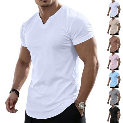 Men's V Neck Short Sleeve T Shirt Casual Slim Fit Basic Tee Soft Comfortable Lightweight Top