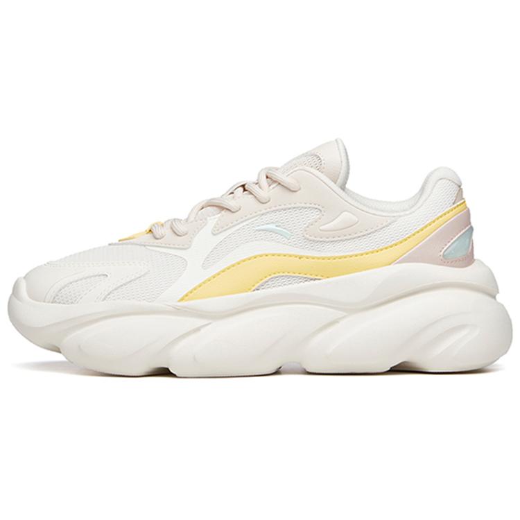 

New Anta Life Collection Anti Slip And Wear Resistant Breathable Low Top Chunky Sneakers Women s White Yellow 922128898-3 38
