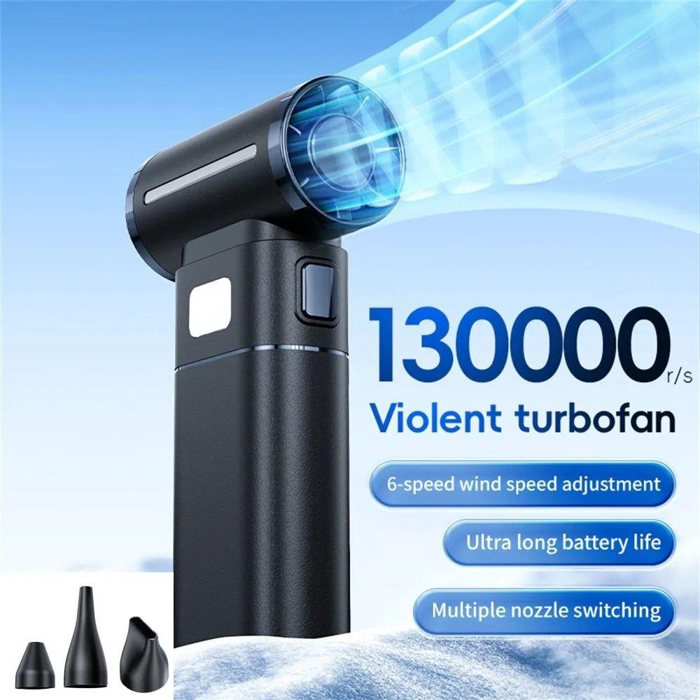 Brushless Motor Handheld Turbo Violent Fan Digital Display Mini Electric Air Blower  Keyboard
