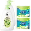 Liu Shen Cooling Shower Gel 2x750ml with Night Sanitary Napkins 2x10 Pads Bundle