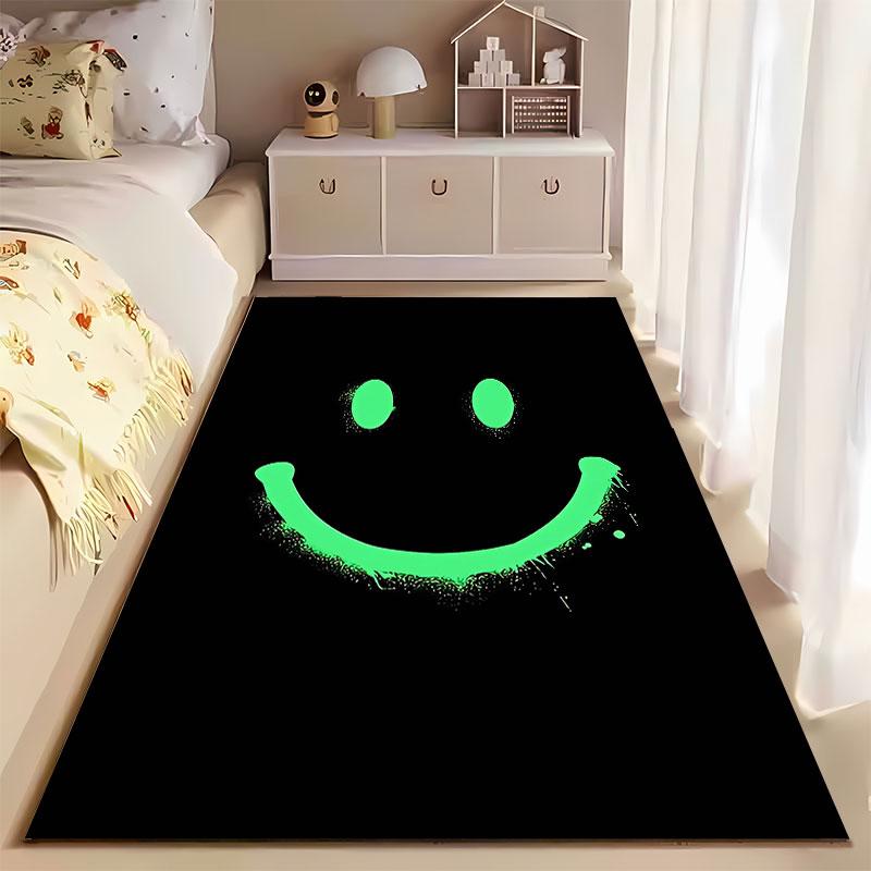 Glow-In-The-Dark Smile Face Suitable As a Non-slip Mat for the Living Room or Bedroom Sofa