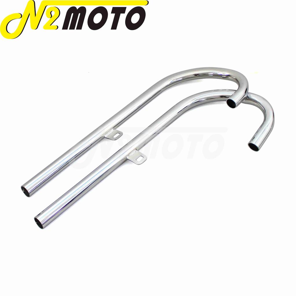 32HP Motorcycle Chrome Exhaust Muffler Tube Case For BMW K750 M1 M72 R71 R12 Dnepr MT12 Retro Modified Muffler System