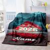 New Year Customize Text Blanket Lightweight Personalized Blanket Soft & Cozy Versatile for Seaside Home Decor Office Bed Four Seasons Universal