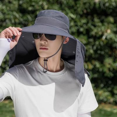 Cloth Women Visor Cap Neck Protection Fisherman Hat Casual Summer Bucket Hat  Outdoor