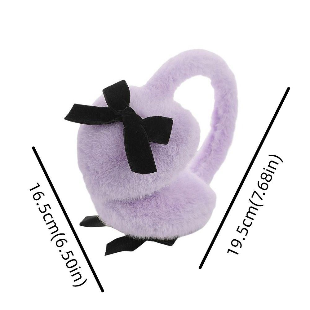 Cute Japanese Faux Fur Plush Earmuffs JK Sweet Thicken Y2k Bowknot Earmuffs Windproof Cycling Winter Earflap Women