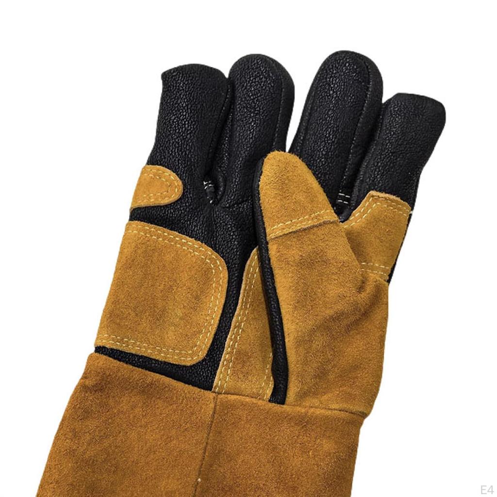 Animal Handling Gloves Anti Bite Thicken Multi Function Reinforced Padding Double Leather for