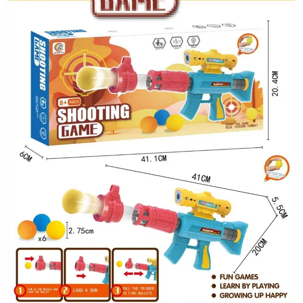 Interactive Parent-Child Airsoft Gun Toy Soft Bullet Shooting Duck Rex Ball Lion Design Elastic Gun Children Educational Game
