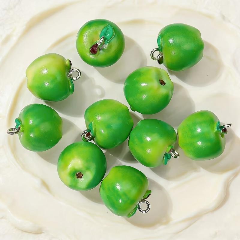Resin Mini Fake Fruit Pendants 5Pcs Realistic Simulation Ornaments for DIY Greeting Card Decor Craft Making Supplies