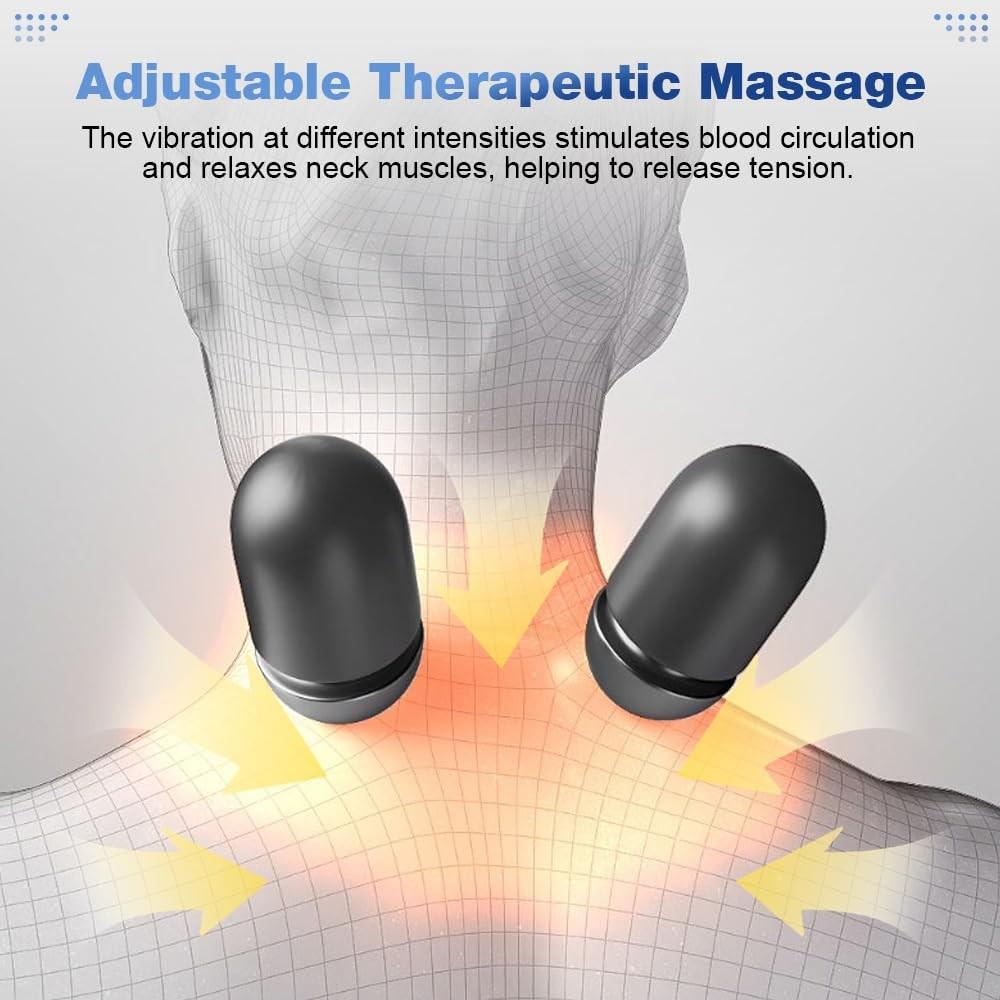 Cervical massage pillow, relieves deep tissue pain, heated massager for men and women, memory foam pillow, sleep aid, continuous plug-in use