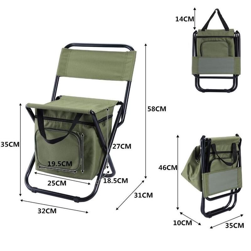 Portable Outdoor Folding Camping Chair with Cooler Bag