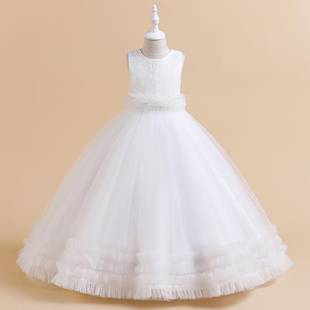 2026 Mesh-Prinzessinnen-Hochzeitskleid für mittlere und große Kinder
