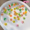 20Pcs Ice-Transparent Vegetable Nail Art Accessories Cute Mini Nail Charms Cabbage Corn Resin Nail Rhinestones Cartoon Decor