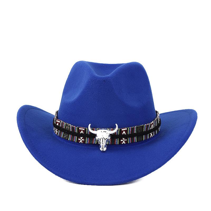 New Western Cowboy Hat Top Hat Jazz Hat Big Brim Ethnic Style Cowboy Felt Hat