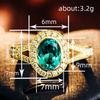 Quality Oval Zircon Engagement Rings for Women  Female Vintage Green Crystal 14k Gold Plating Rings Women Lady Gift