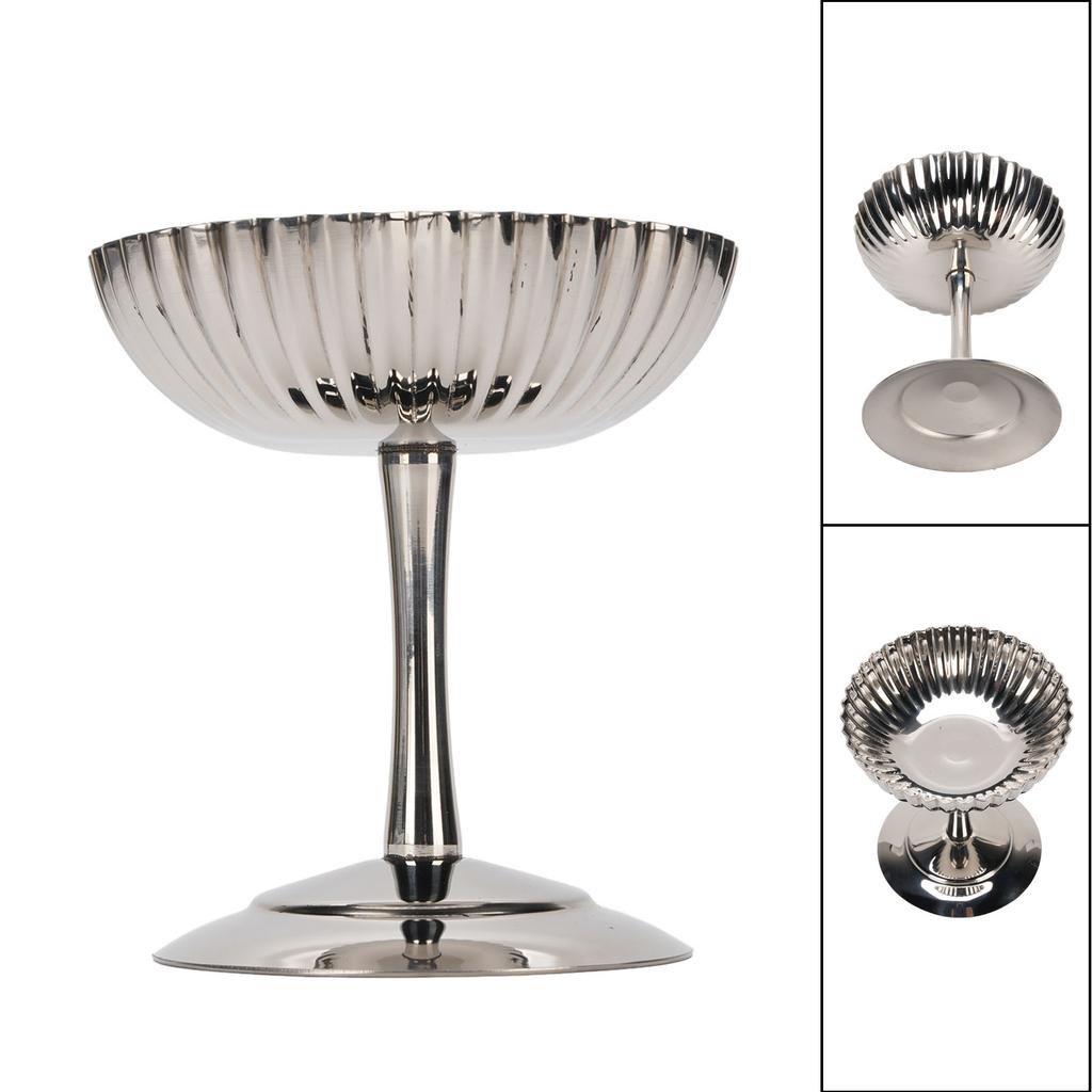 Ice Cream Serving Cup Creative Stainless Steel Footed Ice Cream Bowl for Dessert Pudding