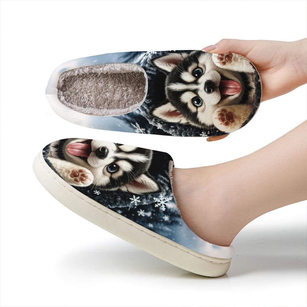 Casual Cotton Shoes - Cute Cartoon Home Slippers for Both Men and Women