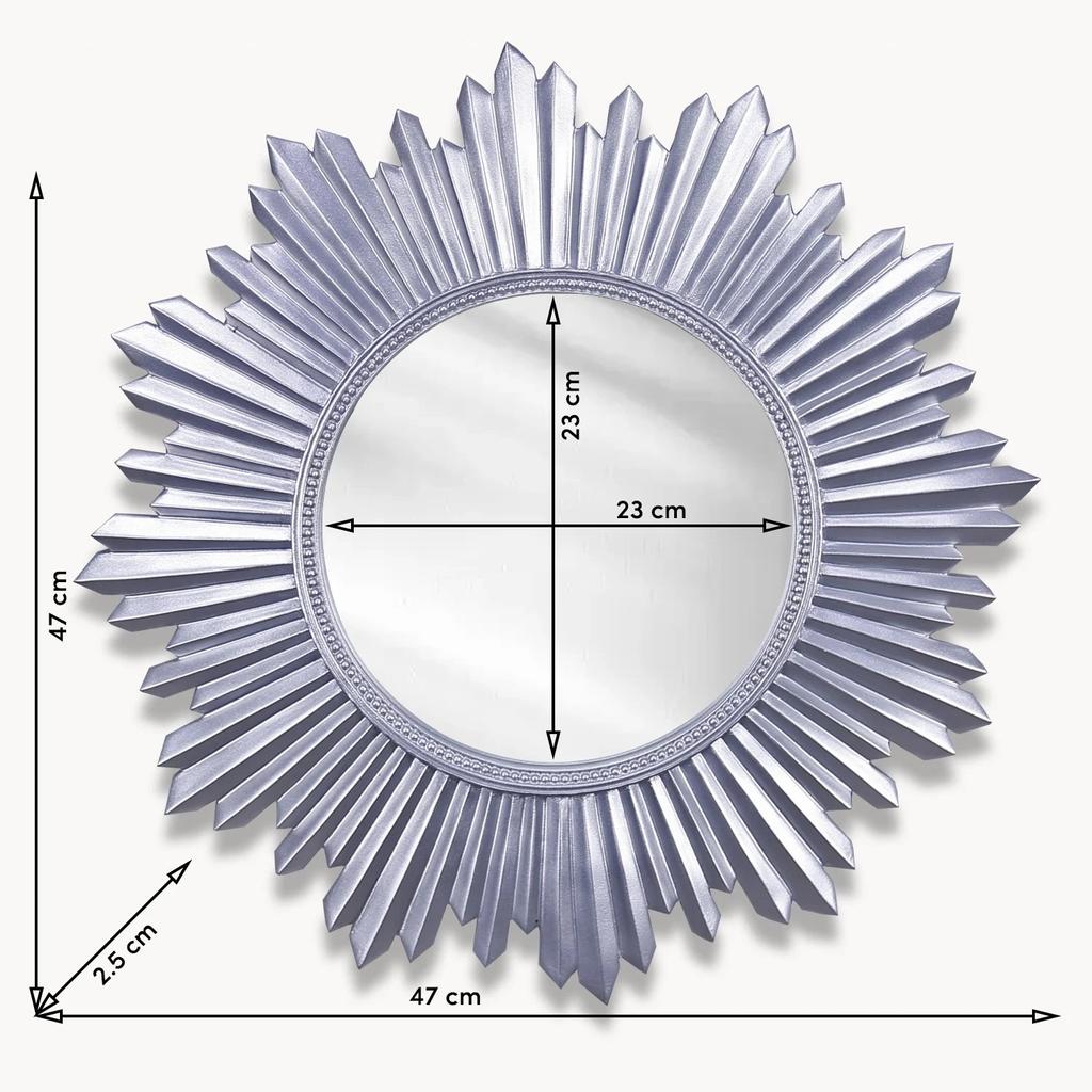 Lustro ścienne Armanda w kolorze srebrnym