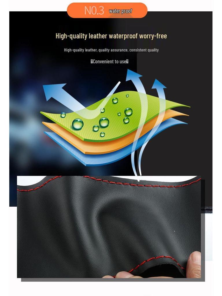 Χειροποίητο Κάλυμμα Τιμονιού από Γνήσιο Δέρμα, Αντιολισθητικό, Άνω Στρώμα από Δέρμα Αγελάδας που Απορροφά τον Ιδρώτα, Καθολικό για Όλες τις Εποχές.