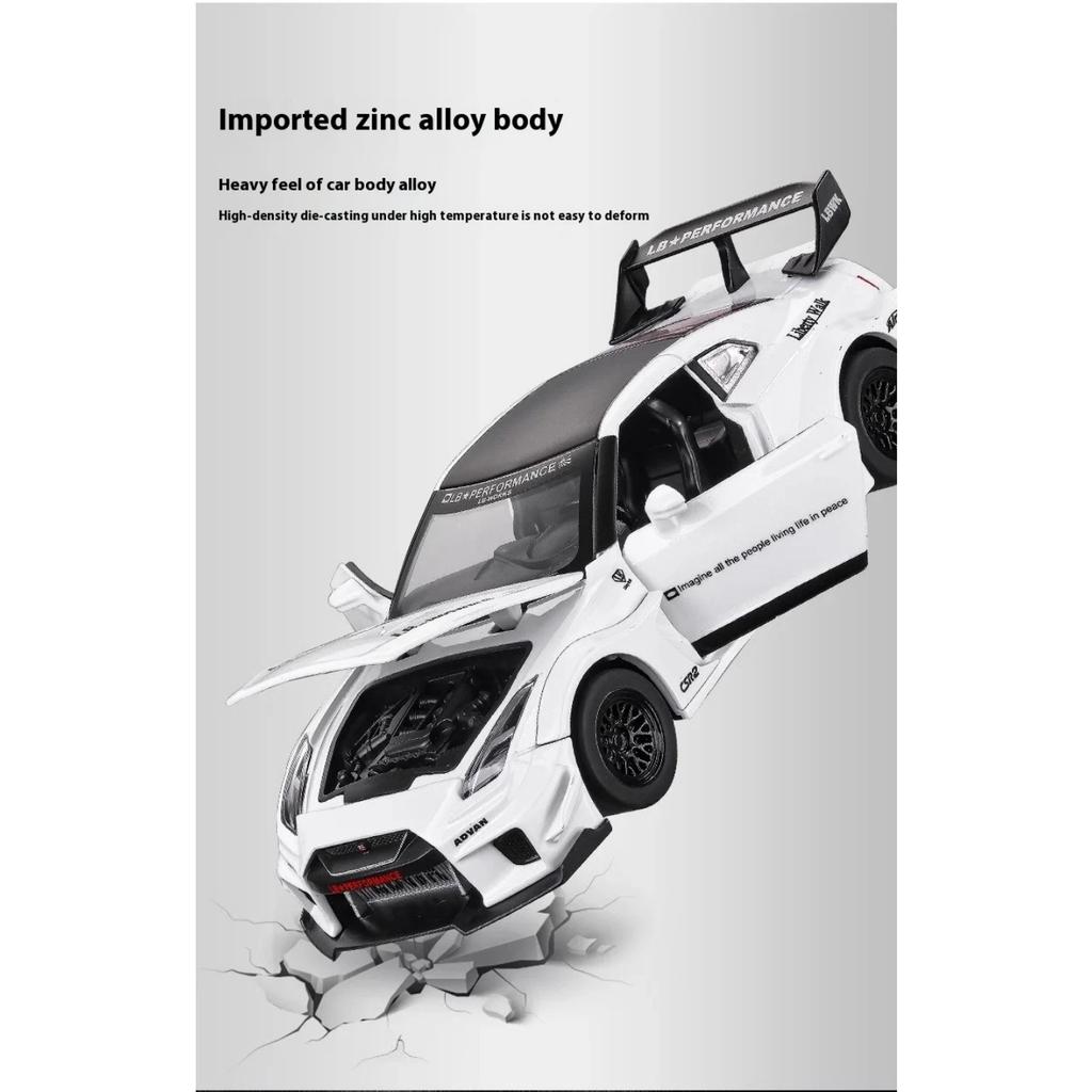 1/32 Scale Skyline Nissan GTR-CSR2 Alloy Sports Car Diecast Metal Model Collect Hobby Model Ornaments Gift for Friend Boys Display