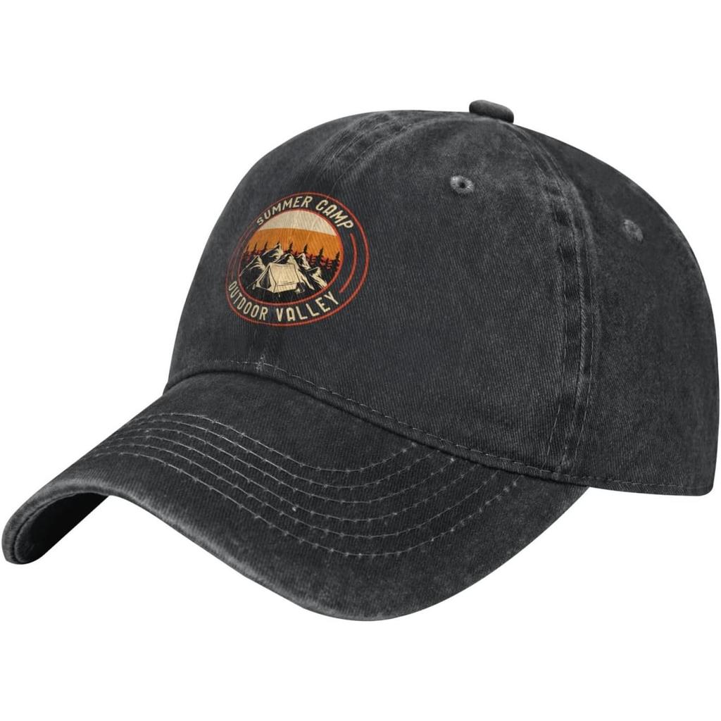 Summer Camp Outdoor Valley Baseball Cap Vintage Distressed Cotton Dad Hat for Adults