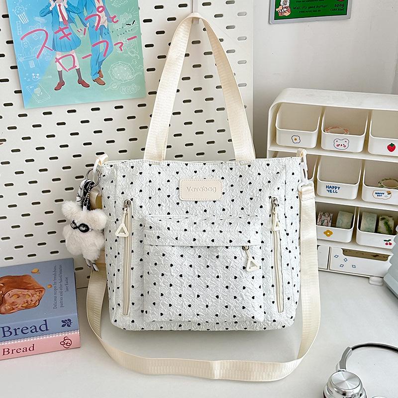 School Bag New High-value Fresh College Style Polka Dot Make-up Bag Junior High School Students Lightweight Travel Backpack
