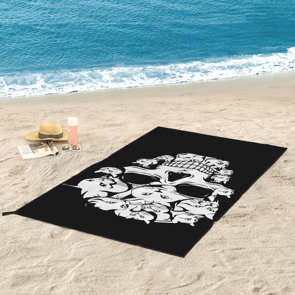 Halloween Lustige Katze Totenkopf Katze min Strandtuch Weiche Mikrofaser Schnelltrocknend Saugfähig Schnelle Handtücher Für Bad