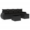 VidaXL Salon de Jardin avec Coussins 6 pcs, Canapés de Terrasse, Ensemble de Meubles de Patio, Mobilier d'Extérieur, Noir 3253632