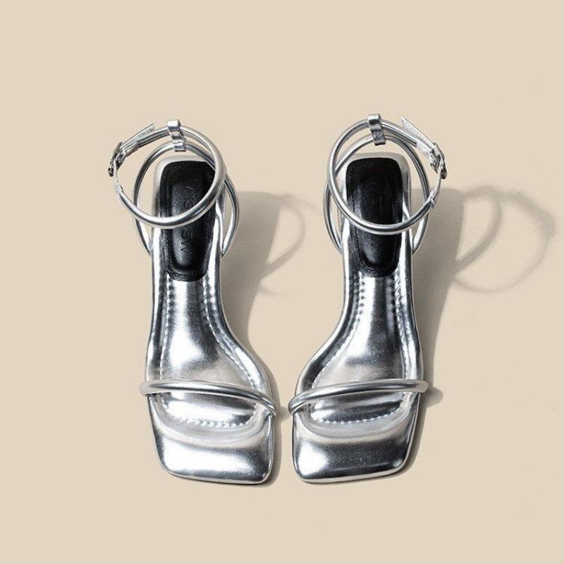 

Женская обувь 2024 года, новые летние женские туфли на высоком каблуке, классические модные сексуальные туфли-лодочки с острым носком, однотонные туфли для женщин, сандалии 35 серебряный