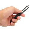 10pcs Anti Static Tweezer Plastic Material Glossy Lines Black Hearing Aid Tweezer for Electronics Laboratory Work