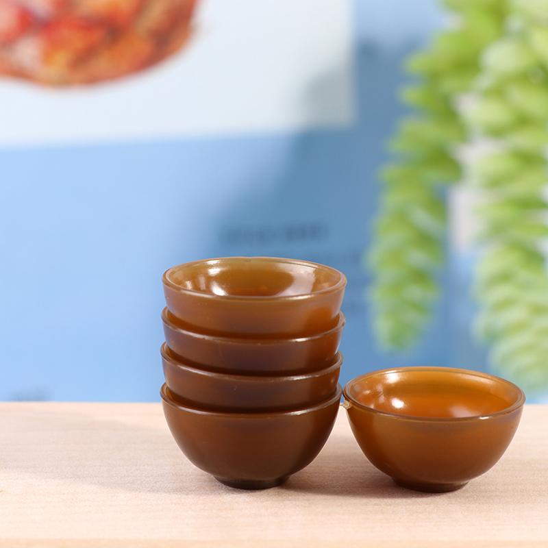 

5 шт. 1:12 Миниатюрная круглая чаша для кукольного домика, модель кухонных столовых принадлежностей кофейный