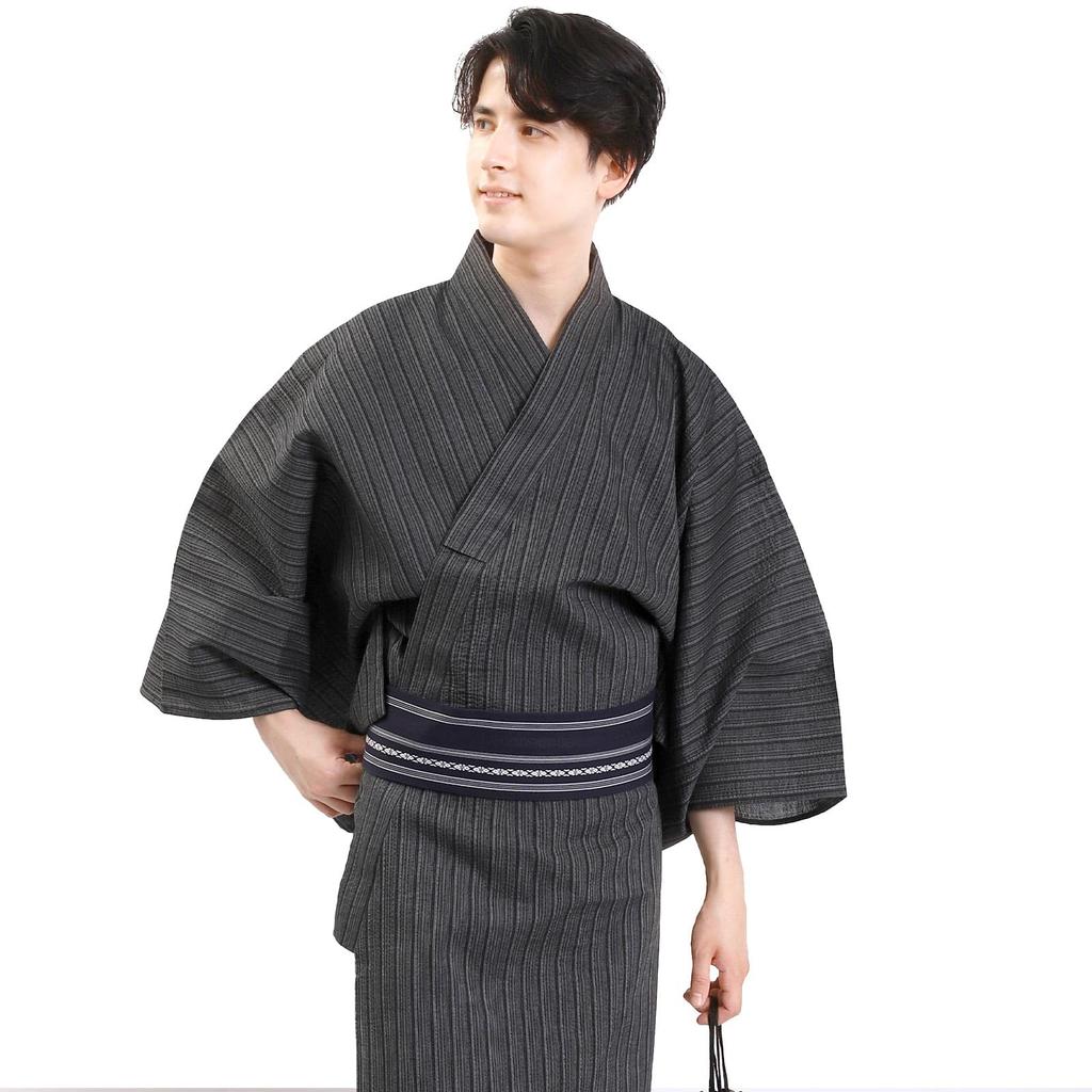 Fuuka Yukata Obi ir juosmens juosta Medvilnė ir dydis Mėlyna Stačiakampė Tamsiai mėlyna WN13L Vyriškas 3 dalių komplektas, Linas, L, (Juosmens virvutė/Kvadratinis obi/B45 Mėlyna)