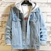 Hooded Denim Jacket Men's Hip Hop Jeans Coat Retro Jean Jacket Street Casual Bomber Jacket Outerwear Hoodies