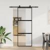 Vidaxl Sliding Door With Hardware Set Tempered Glass And Aluminum