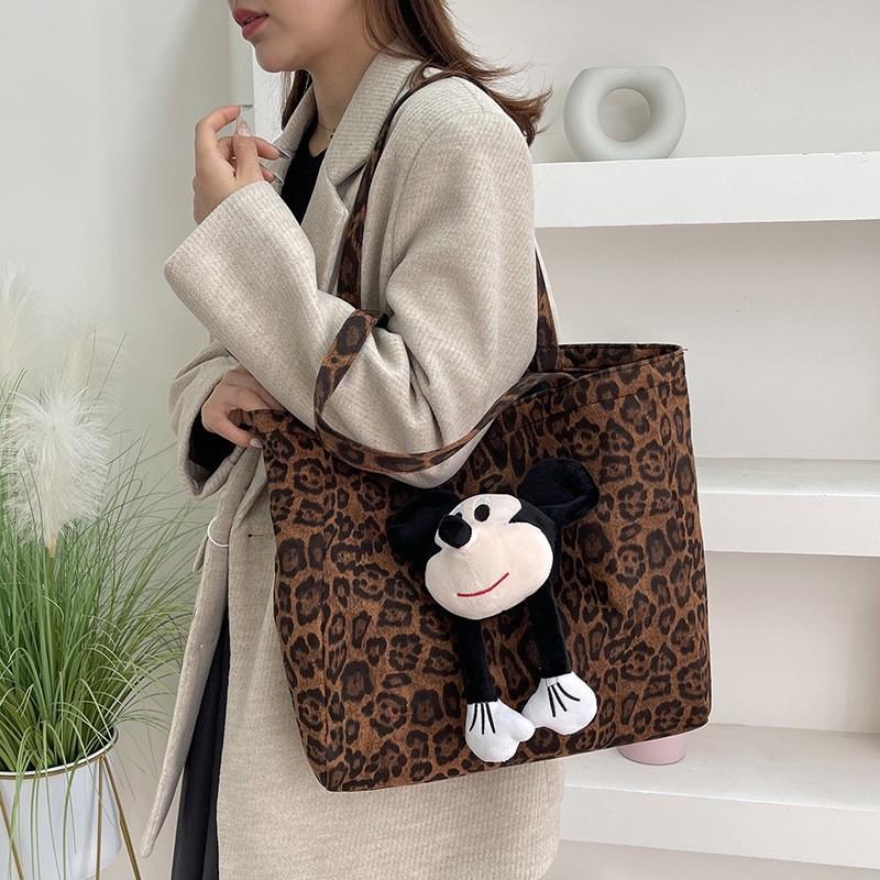 Mickey Maus Designer-Tragetasche aus Samt mit doppelten Schultergurten für den Weg zur Arbeit