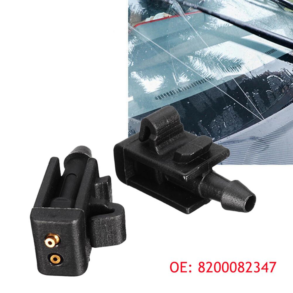 2Pcs Car Front Windshield Washer Spray Nozzle Jet 8200082347 For Megane II Scenic II Auto Wiper Water Sprayer