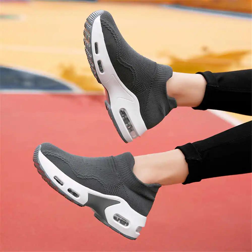 Light Blue 36-37 Woman Platform Sneakers Heels Shoes Women's Boots 44 Size Sports Obuv Hand Made Trainners Tenisse Leading